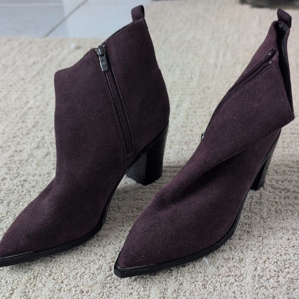 Marc Fisher Purple Heeled Boots with Sleek Design